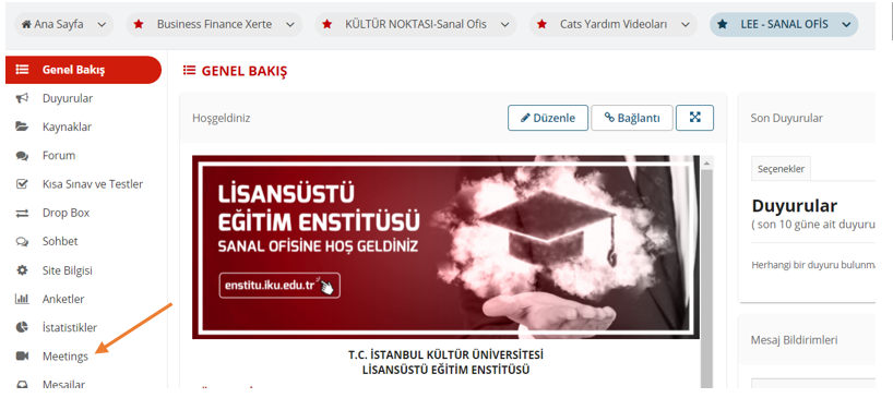 Lisansüstü Eğitim Enstitüsü Sanal Ofis